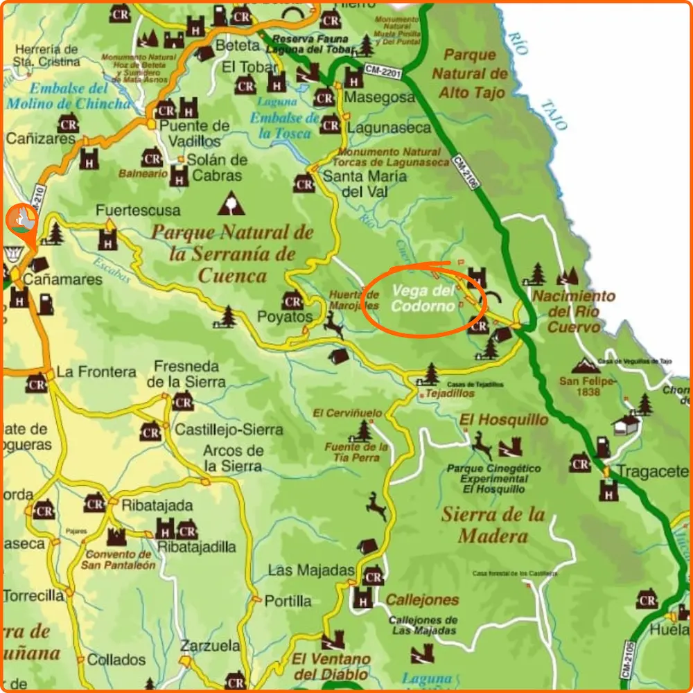 Mapa zona Vega del Codorno